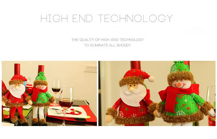 28*20 см 1 шт. с ножками Санта Снеговик винная бутылка набор Рождественская шляпа Отель обеденный стол праздничные украшения для семьи