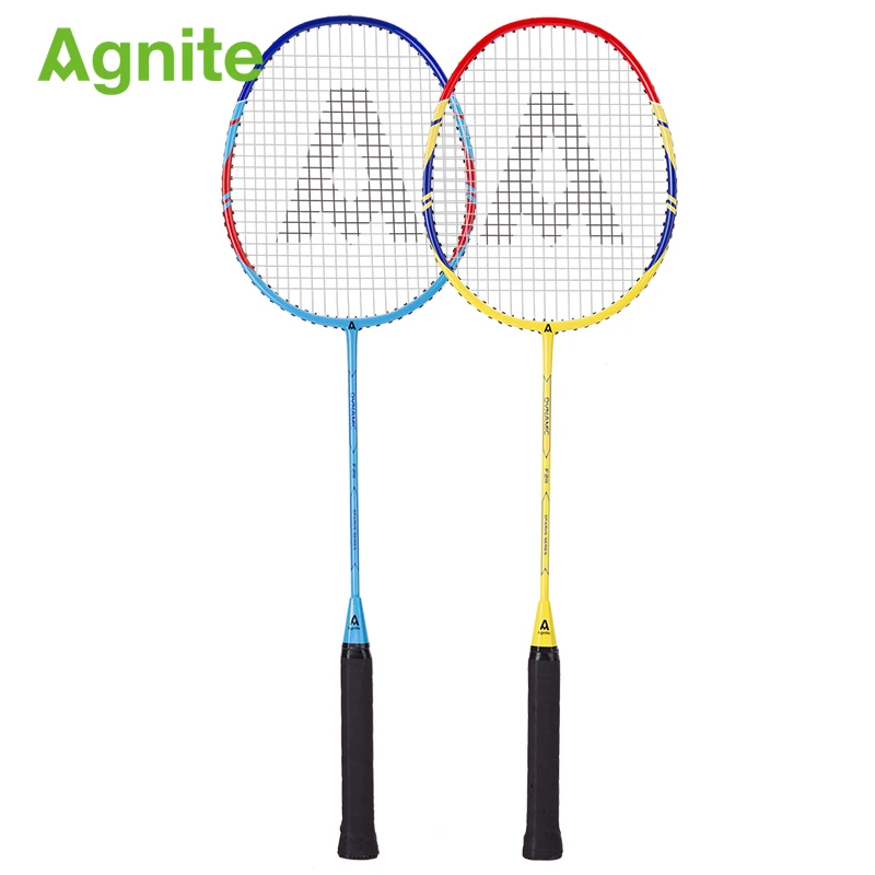 Agnite الكلاسيكية ضوء سبائك الألومنيوم واحد الريشة مضرب مضرب تنس الريشة الرجال والنساء مختلط الزوجي ريشة النار هدية 3 كرات
