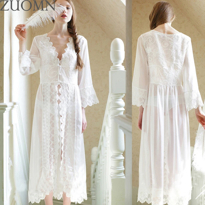 

White Lace Pregnant Woman Chiffon Dress Cardigan Pajamas Clothes Pregnancy Interest Nightgown Maternity Photography Dress YL399