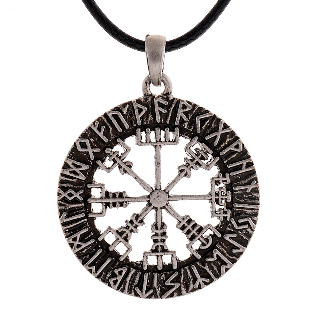 1pc Vintage Viking Vegvizir Horror Rune In Runic Circle Pendant Collier Choker Ethnic Necklace | Украшения и аксессуары