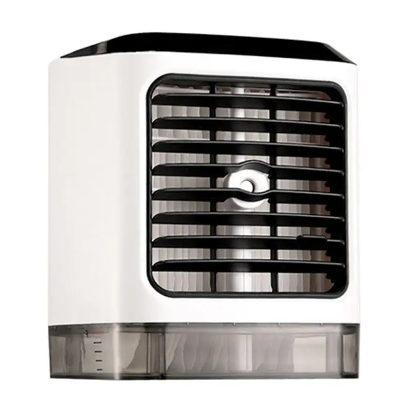 

Portable Air Conditioner Personal Space Cooler Humidifier Moist Low Noise Purifies Air LED Light Evaporative Small Desk Fan Mini