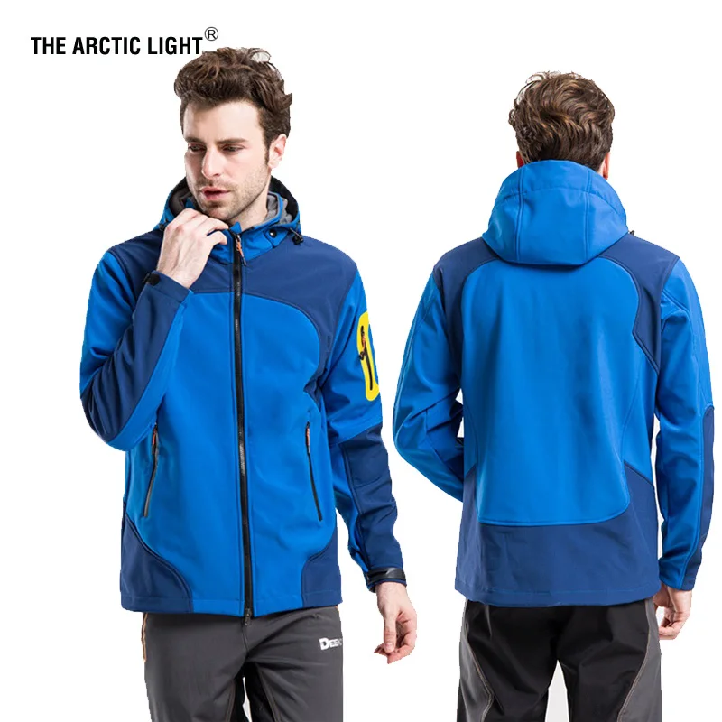 Светильник ARCTIC для мужчин, ветрозащитная, водонепроницаемая, мягкая оболочка, походная лыжная куртка, пальто для катания на лыжах, кемпинга, треккинга, комбинированный цвет