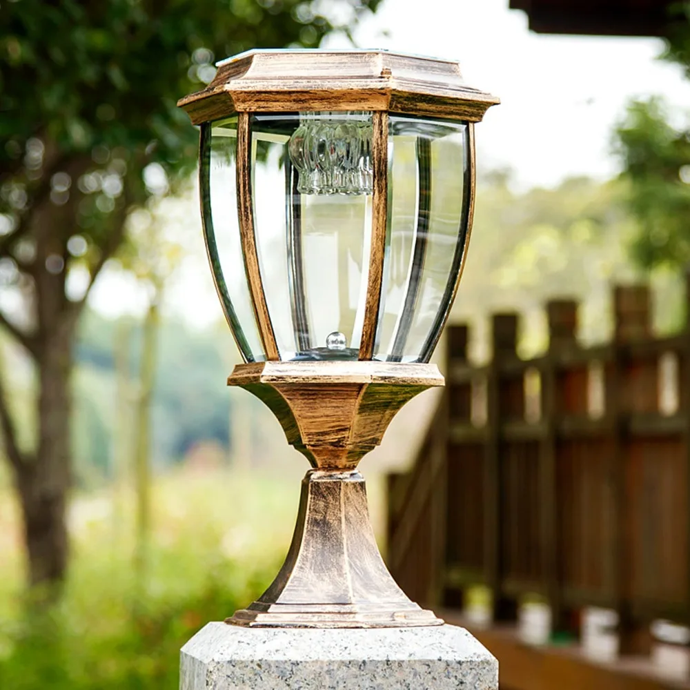 E27 36V new arrival Bronze Super brightness Solar Post Lamp gate use