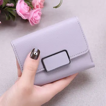 

1 Pcs Women Lady Student Wallet Purse Short Design Solid Color Coin Money Cards Holder New
