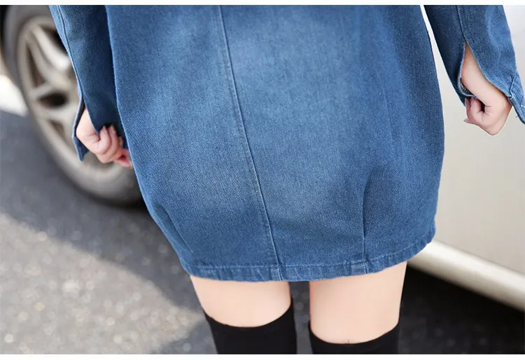Monbeeph, новая мода, весна-осень, женское джинсовое пальто с длинным рукавом, Женская Повседневная рваная длинная джинсовая куртка, верхняя одежда, 4XL