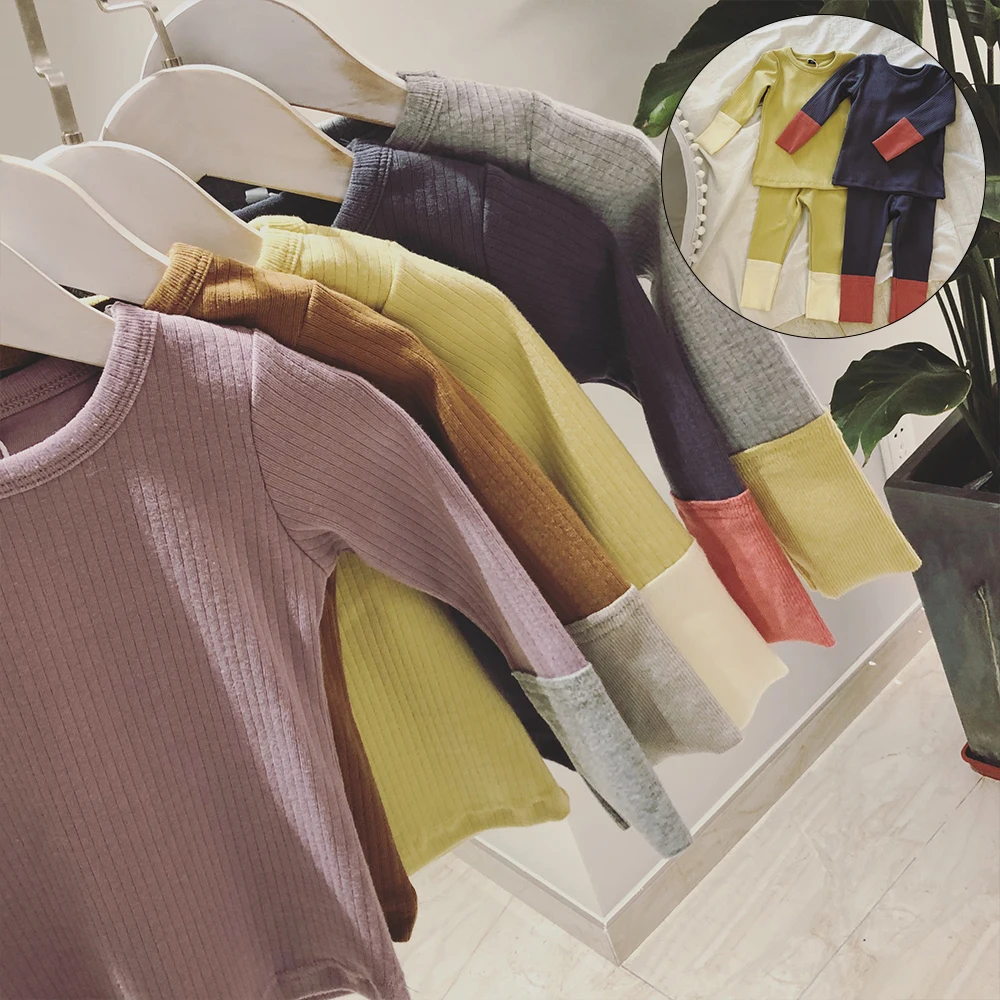 

Cotton Baby Girls Clothes Set Autumn Girls Legging+T-shirt Long Sleeve Children Clothing Set Pit Color Girls Costume Kids Outfit