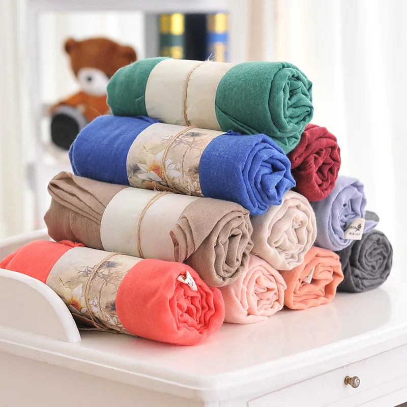 

Fashion Scarves Long Cotton Blend Solid Scarf Casual Women Scarves Wholesale