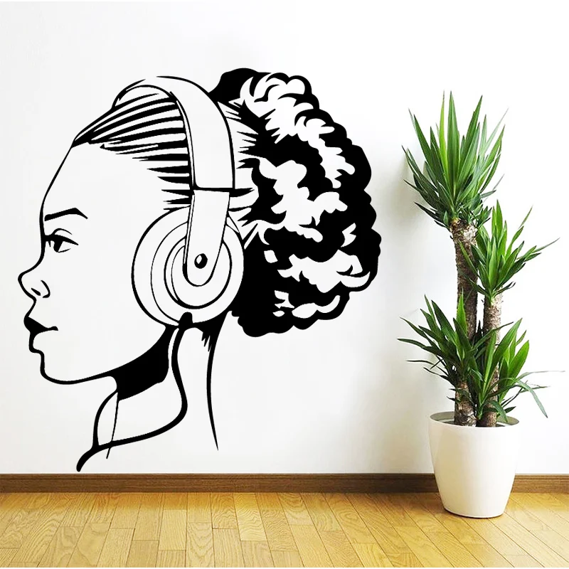 

Music Girl Wall Sticker Home Decoration Accessories Self Adhesive Wall Stickers for Living Room Bedroom DIY Vinyl Wall Art Decal