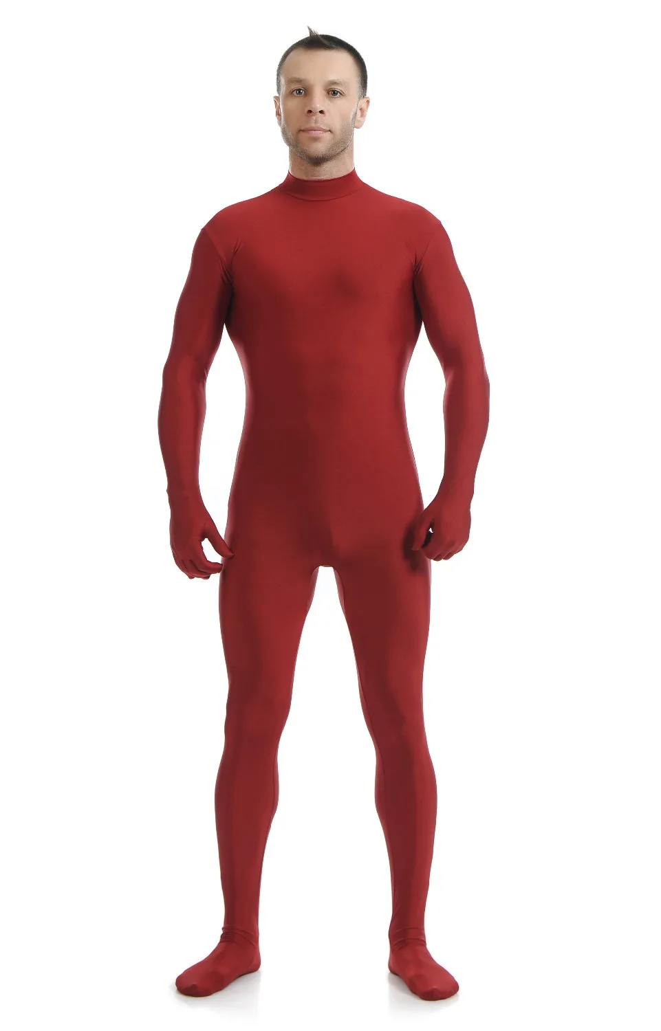 red spandex jumpsuit