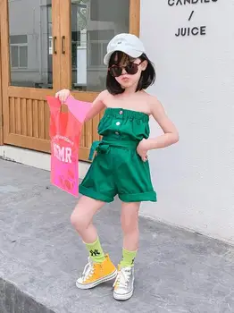 

2019 new wholesale girls overalls cotton summer fashion girls shorts 3-8t B889