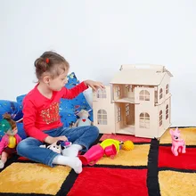 ДОМИК КУКОЛЬНЫЙ 5 в 1 двухэтажный с дверцами 43х31х33 см