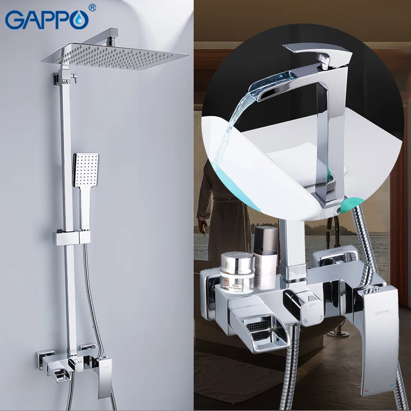 GAPPO смесители для раковины смеситель для душа хромированный латунный настенный душевой набор на бортике раковина кран для ванной комнаты