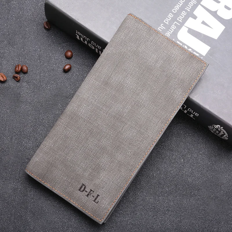 

Men's wallets long slim style restoring ancient ways young soft canvas wallet men