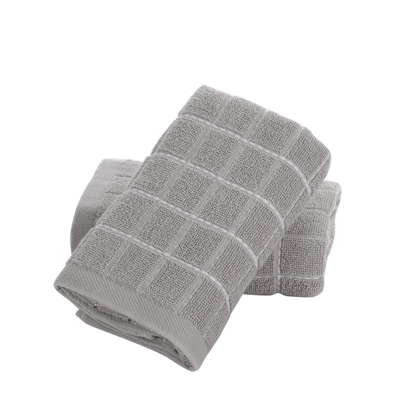 34x75 см, хлопок, одноцветное клетчатое полотенце, мочалка, впитывающая, для ванной, семейное полотенце для рук для взрослых - Цвет: Grey