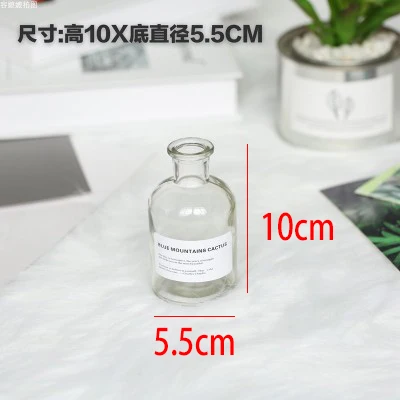 Nordic Style Retro Transparent Brown Glass Bottle Bedroom Vase Desktop Photography Accessories Studio Photo Backdrop Ornamen 10x5.5cm