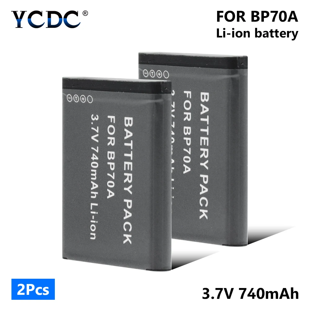 Литий ионный аккумулятор BP70A 1/2 шт. 740 мАч для Samsung ES30 ES65 ES67 ES70 ES71 ES73 ES74 ES75 ES80 ES90 ES95 ES96