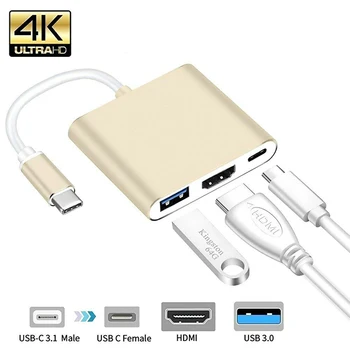 

Basix USB 3.1 Type C Hub USB C to HDMI ,USB-C to USB 3.0/ 4K HDMI/ Type C Female Charger Adapter for New Macbook,Nintendo Switch