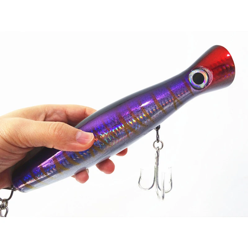117g 200mm Wood Lure Fishing lure Saltwater Popper Big Game Topwater Lure 
