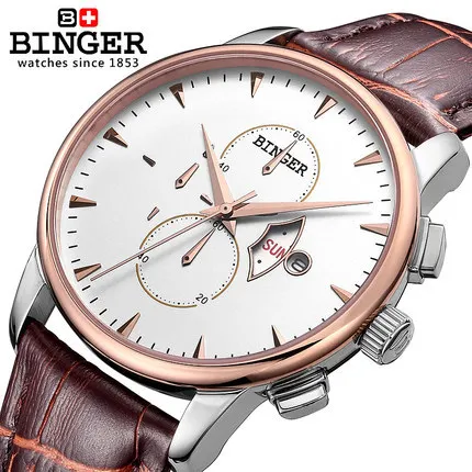 New Binger men full steel watch fashion quartz Leather sports watches font b top b font