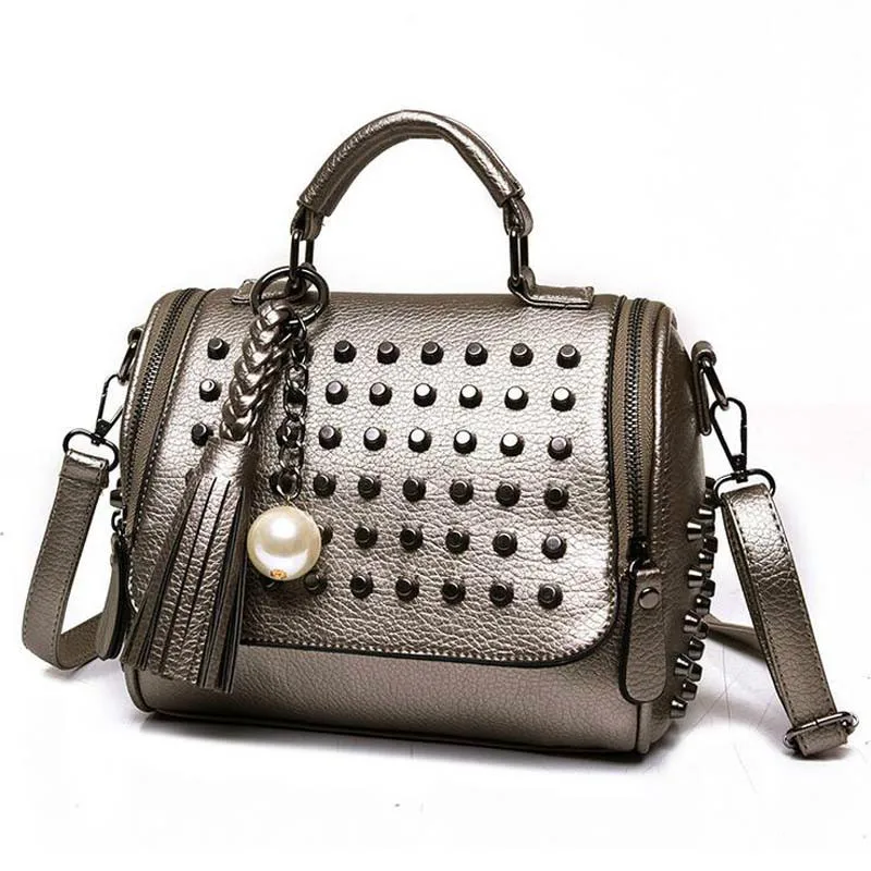 

Handbags Women Bags Designer Handbags High Quality PU Leather Bag Famous Brand Retro Shoulder Bag Rivet Sac a main