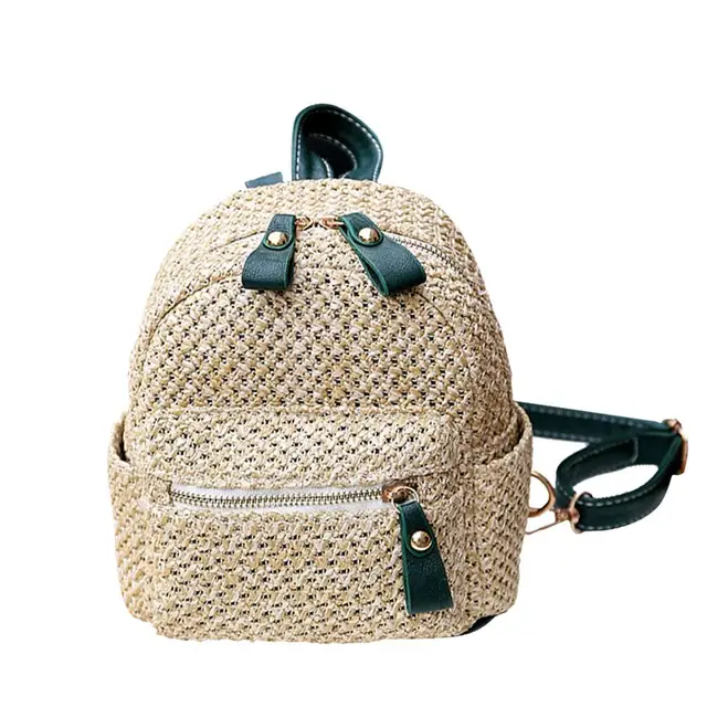 beach straw backpack