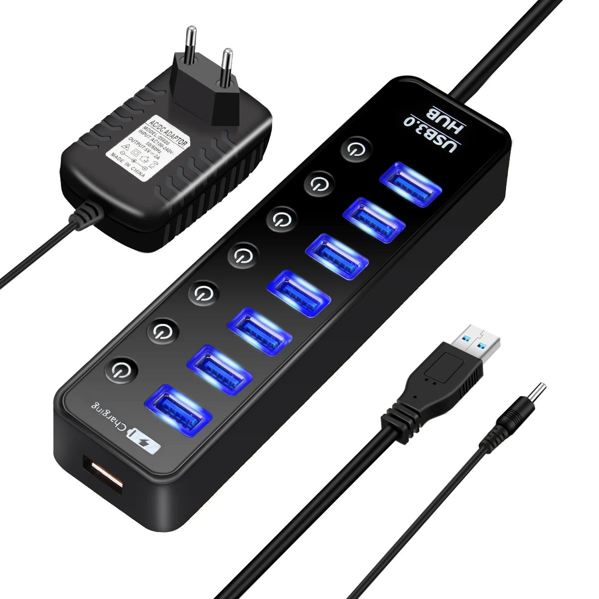 3,0 многопортовый usb-адаптер USB концентратор Высокоскоростной 5 Гбит/с 7 портов Hab Sub-control в одном для ПК Компьютерные аксессуары с адаптером питания