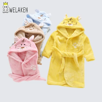 

weLaken Baby Robes 2019New Arrival Children Robes Cartoon Cute Tiger For Boys Girls Hooded Children Robes Clothes Baby Clothes