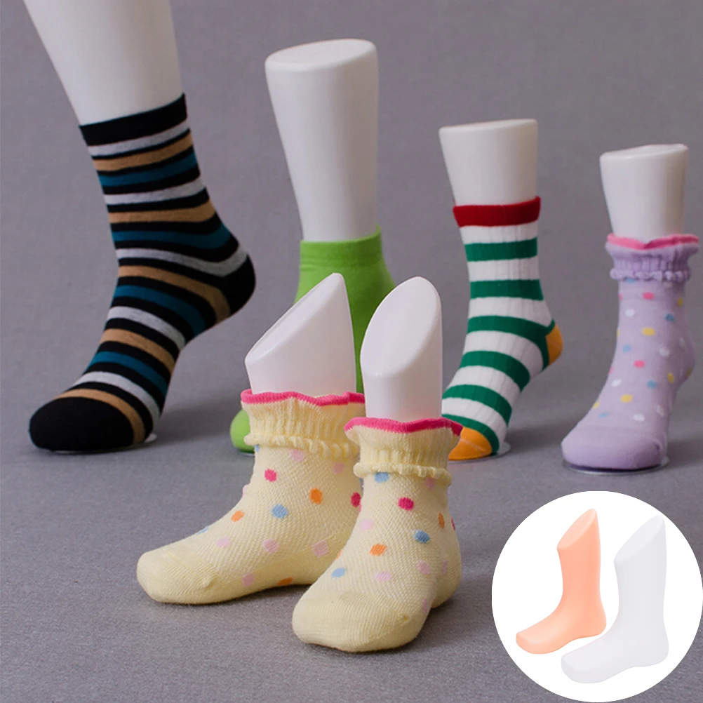 

1 Pc Hard Plastic Children Kids Baby Feet Mannequin Foot Model Tools for Shoes Sock Display Socks Tool Supply 2 Colors