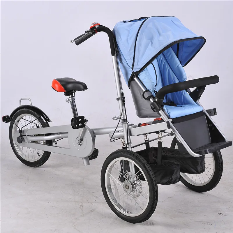 2018 Brand Blue Kids Bike Mother Bicycle Stroller Fashion Baby Bicycle Prams Fortable Car Trolley New Mummy Puchchair04