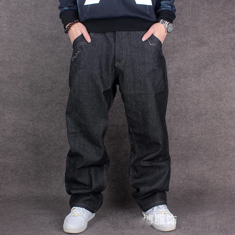 Nuevo Bordado de La Manera Skater Jeans Para Hombre Baggy Jeans Para Hombre Hip Hop pantalones