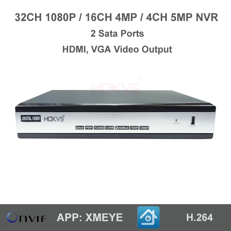 HOKVS CCTV NVR 32 CH 1080P 720P 960P 2MP 1 MP Onvif 1U Network Video Record Recorder P2P for IP Camera Security XMEYE | Безопасность и