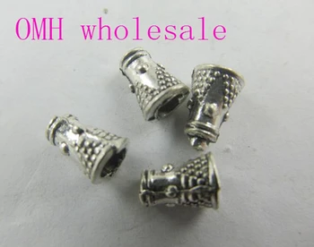 

OMH wholesale 50g 116pcs 8x6 mm Retro Tibetan silver Jewelry accessories Zinc alloy Cone space bead caps for bracelet PJ205