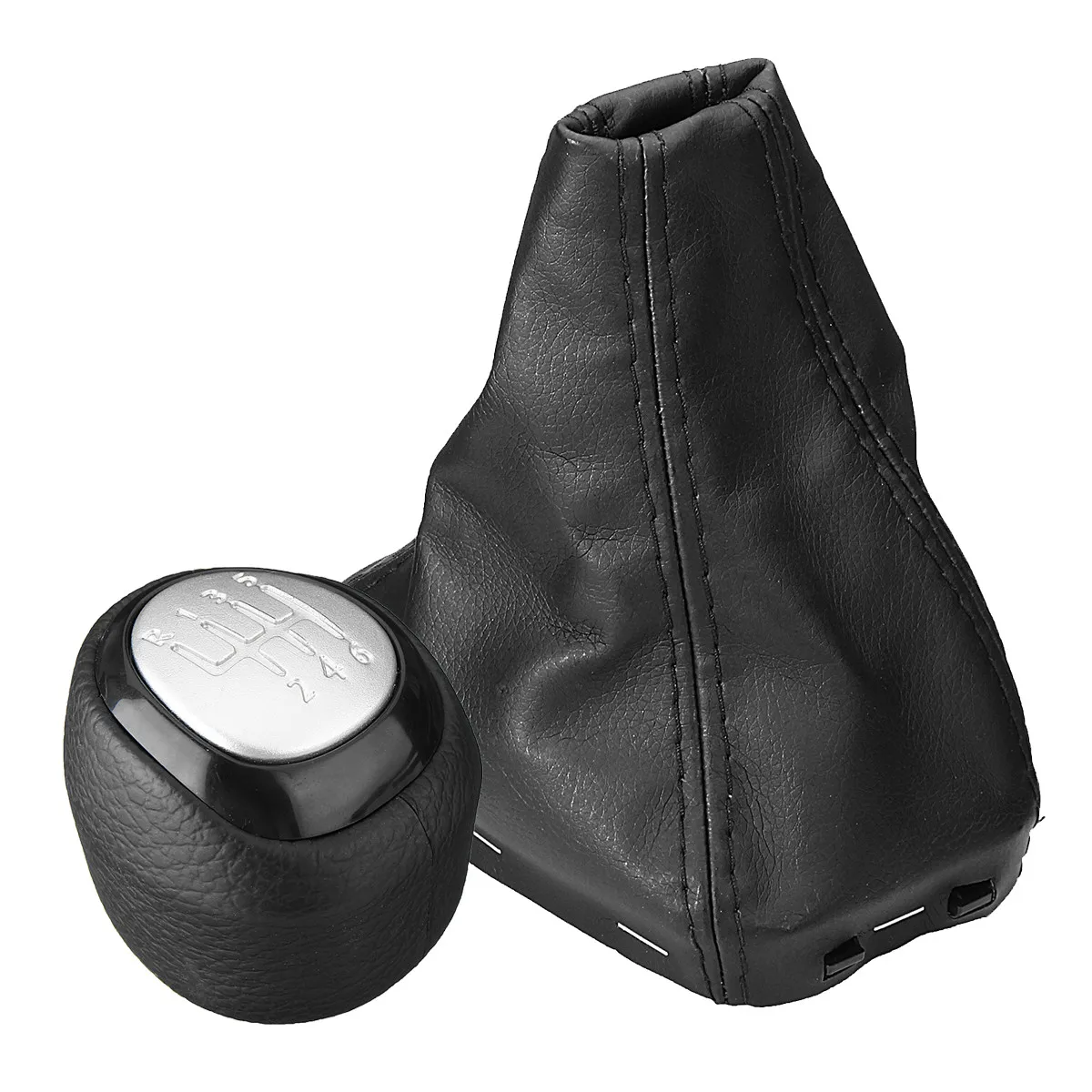 

5/6 Speed Car Manual Gear Shift Knob Shifter Lever Gaiter Boot Cover For SAAB 9-3 2003-2012 Auto Gear Shift Collars PU Leather