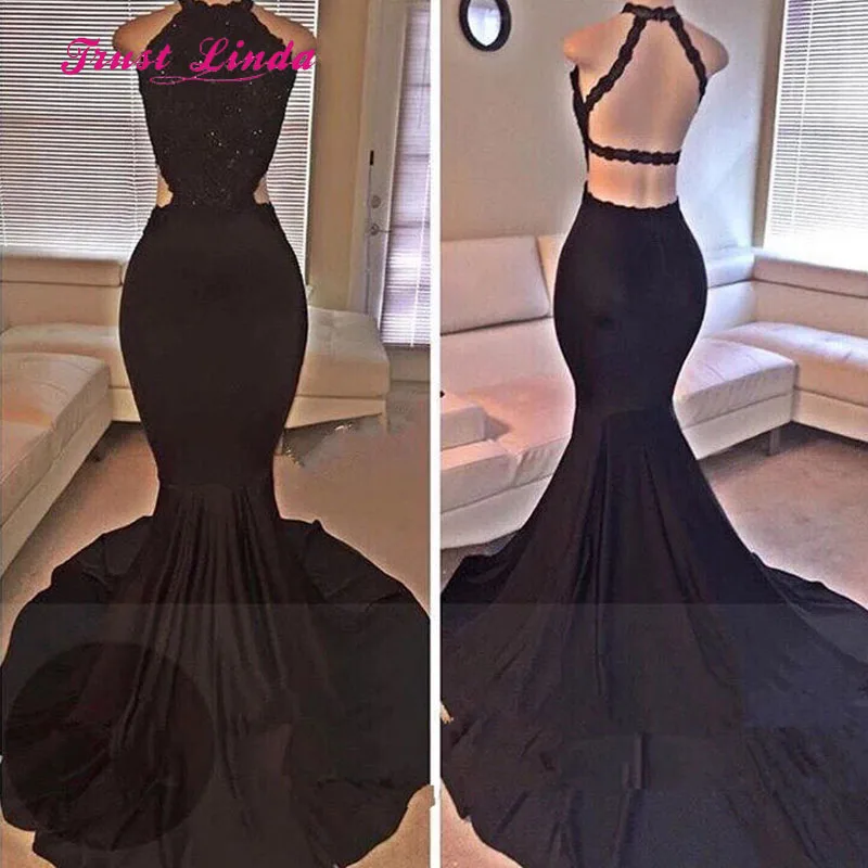 halter top mermaid prom dress