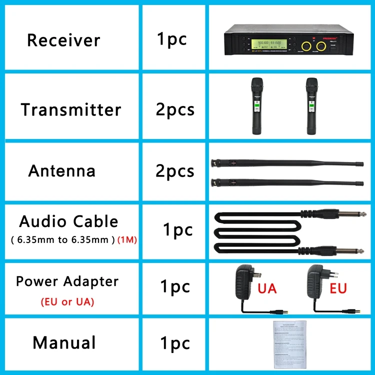 FB-U11 UHF Беспроводная микрофонная система 2 способа 100 каналов ИК Частота беспроводной микрофон Karoke KTV вечерние динамический микрофон