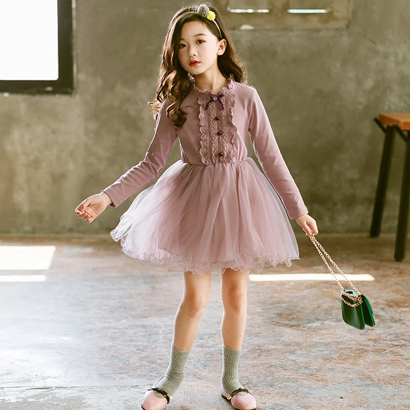 

kids party dress elegant princess dresses autumn 2018 baby girl long sleeve clothes teen dress for children girls robe fille