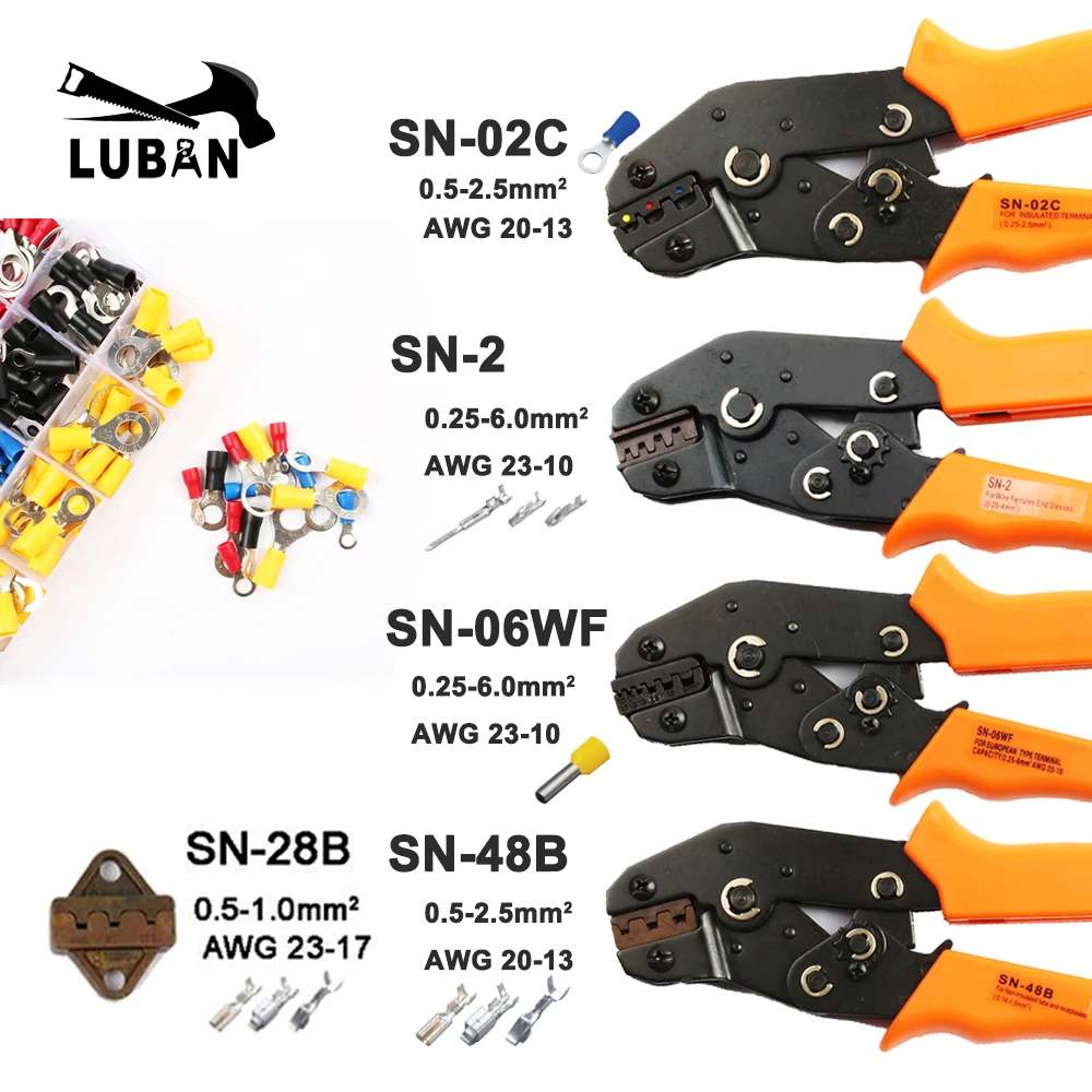 

LUBAN SN MINI EUROP STYLE crimping tool crimping plier 0.5-6mm2 multi tool tools hands for RV SV terminal connector