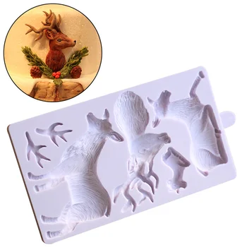 

Luyou DIY Silicone Mold Cake Tools Cake Mold Christmas Santa Claus and Elk Sugar Paste Fondant Kitchen Accessories FM1428