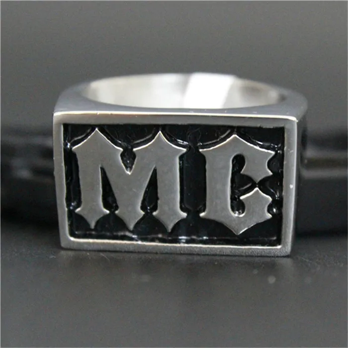 1 pc Fashion Jewelry Motorcycles Biker MC Ring 316L Stainless Steel Men Boys Cool Man Biker Ring 2
