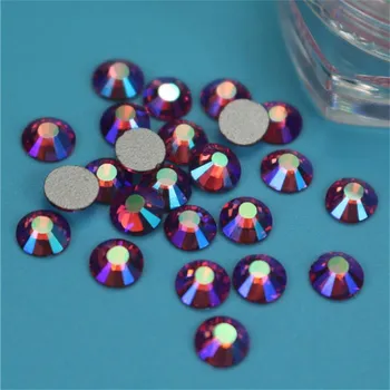 

New SS3-SS34 Rose AB Non Hotfix Glass Crystal Flatback Rhinestones Nail Rhinestones For Nails 3D Nail Art Decoration Gems