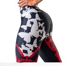 NORMOV, новинка, женские леггинсы для фитнеса, высокая талия, пуш-ап, бесшовные, длина по щиколотку, сексуальные леггинсы для тренировок, с принтом бабочки, леггинсы для женщин