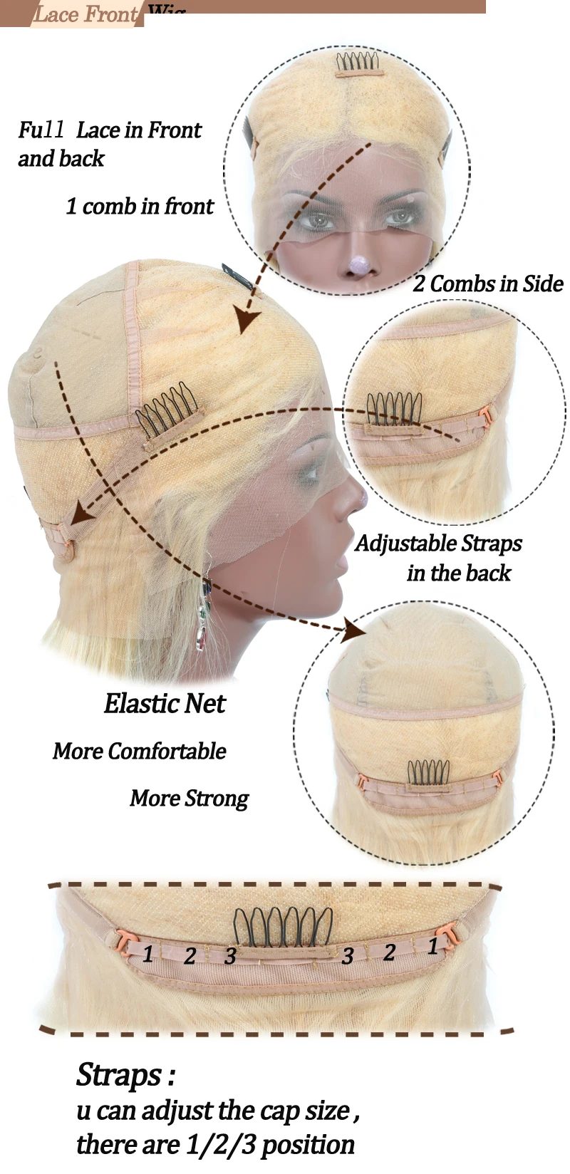 613 full lace wig cap