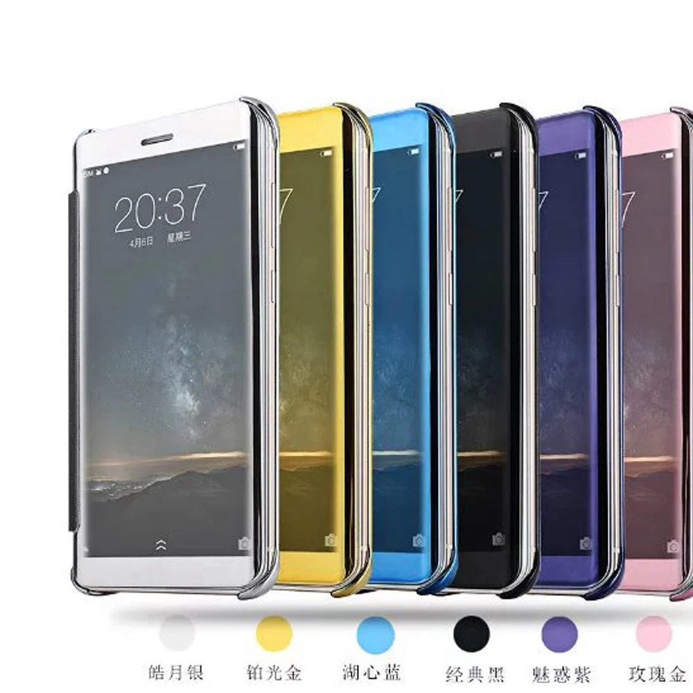 

For Xiaomi Mi Note 2 Case Cover Excellent Clear Visual Mirror Case for xiaomi mi note2 Plating Leather Phone Cases