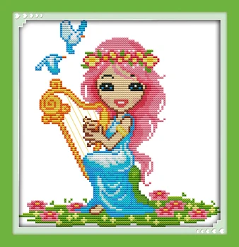

Joy sunday cartoon style The twelve zodiac-virgo simple cross stitch patterns for children 14ct and 11ct stamed