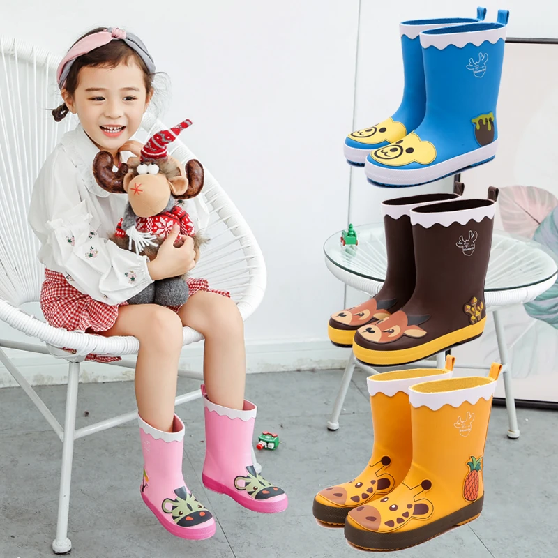 

Spring and Summer New Korean Edition Children's Rain Rubber Shoes cartoon Printed Baby Water Shoes Rainy season