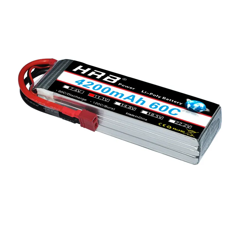 

HRB RC Lipo Battery 11.1V 4200mah 3S 60C 120C For Helicopter Airplane Quadcopter Traxxas 1/10 Car Truck FPV