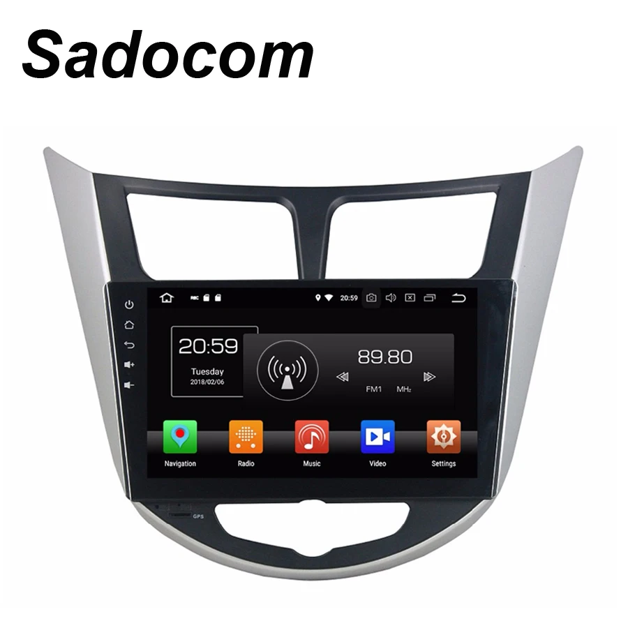 Автомобильный DVD-плеер TDA7851 10 1 дюйма Android 8 0 для Hyundai Verna Accent Solaris 2011-2012 ядер 4 Гб ОЗУ