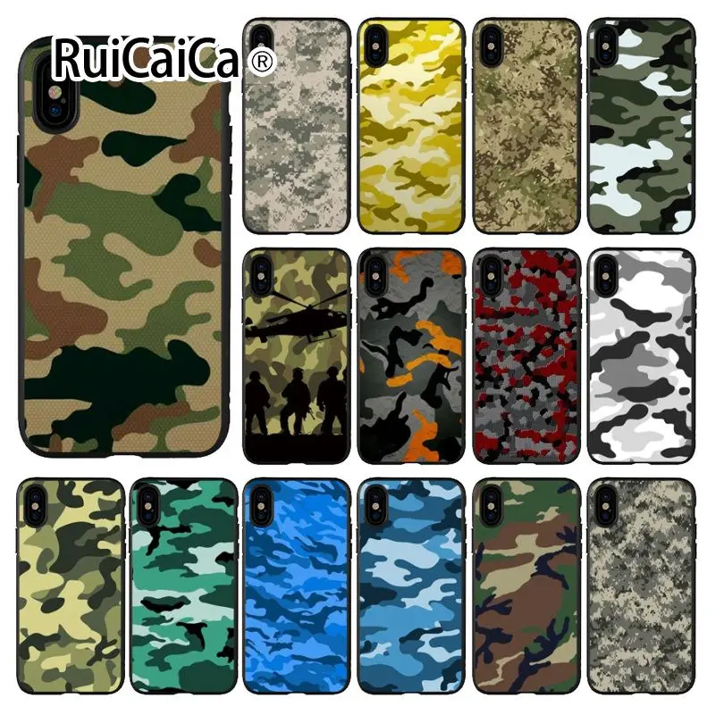 

Ruicaica Camouflage Pattern Camo military Army Colorful Cute Phone Case for Apple iPhone 8 7 6 6S Plus X XS MAX 5 5S SE XR Cover