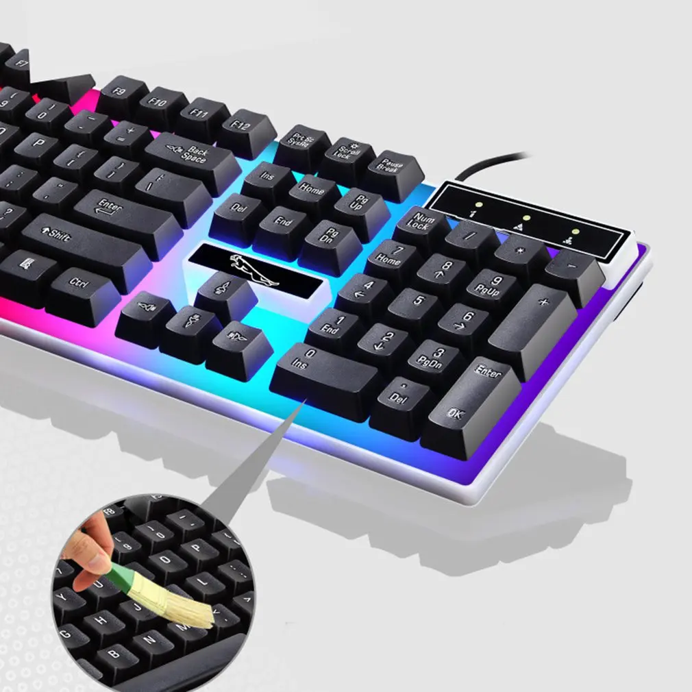 G21 USB Wired Mechanical Suspended Keyboard Led Colorful Backlight Gaming Keyboard Waterproof For PC Computer Gamer