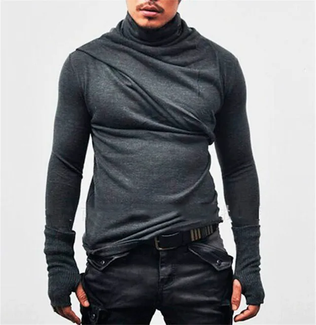Novelty T shirt With Gloves Men Fashion Tshirt Long Sleeve T shirts Man
